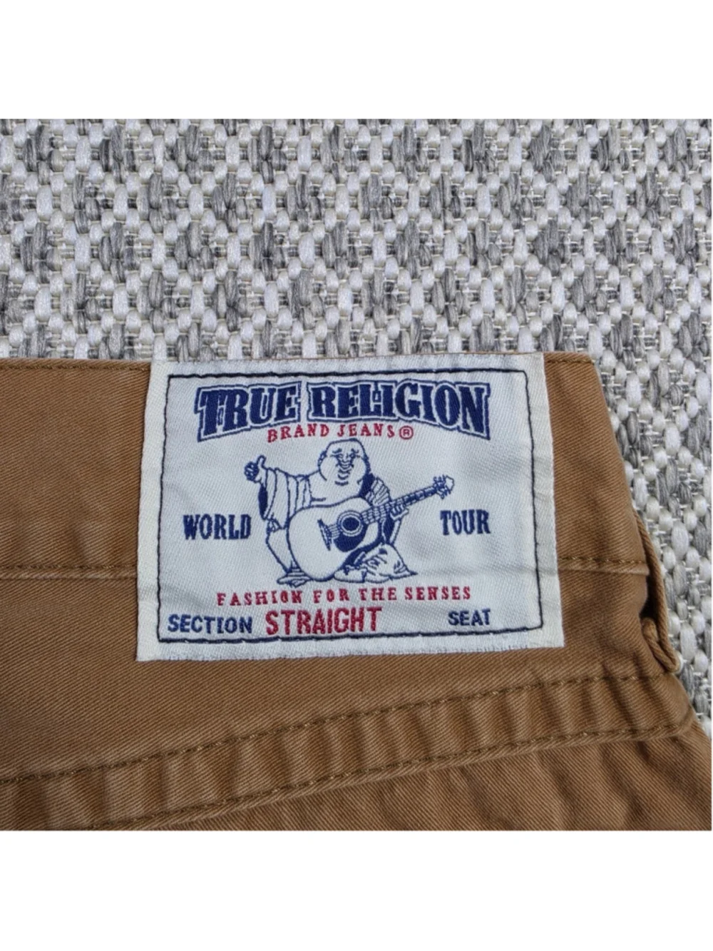 True Religion Section Straight Jeans Mens 31 Brown Tan Cotton Casual Y2K